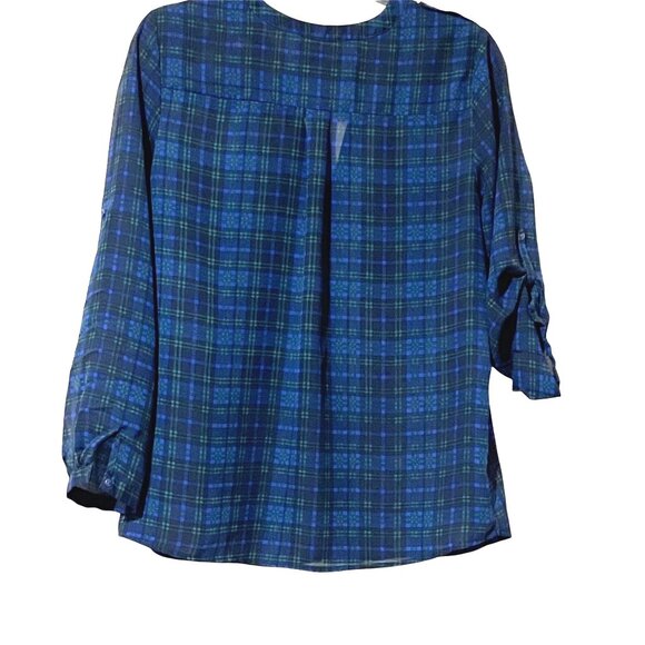 Gap Womens Plaid Long Sleeve Top With Button Details Size S - Picture 5 of 9